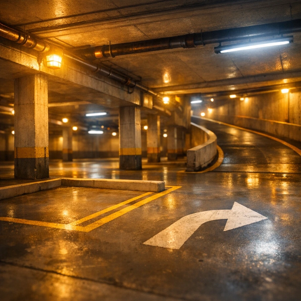 Tiefgarage Marktplatz — Einparken im Engen