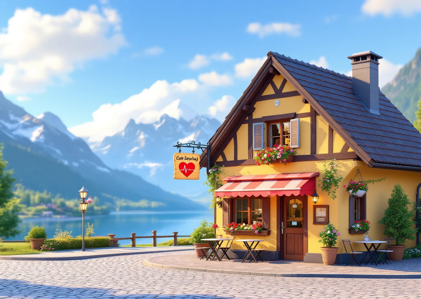 Bespricht Akten im Café